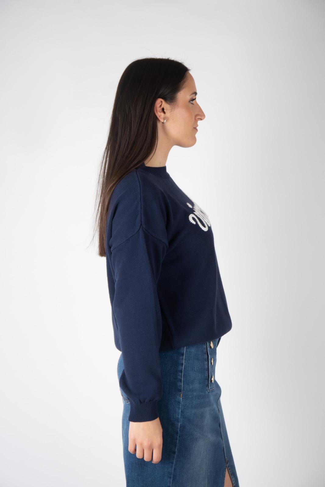 Vicolo maglia filo logo ricamato 77064B 02 Vicolo 