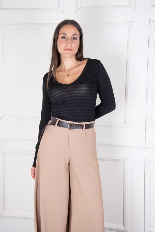 Susymix Scollo a V lurex righe 10617 01 Susy Mix 