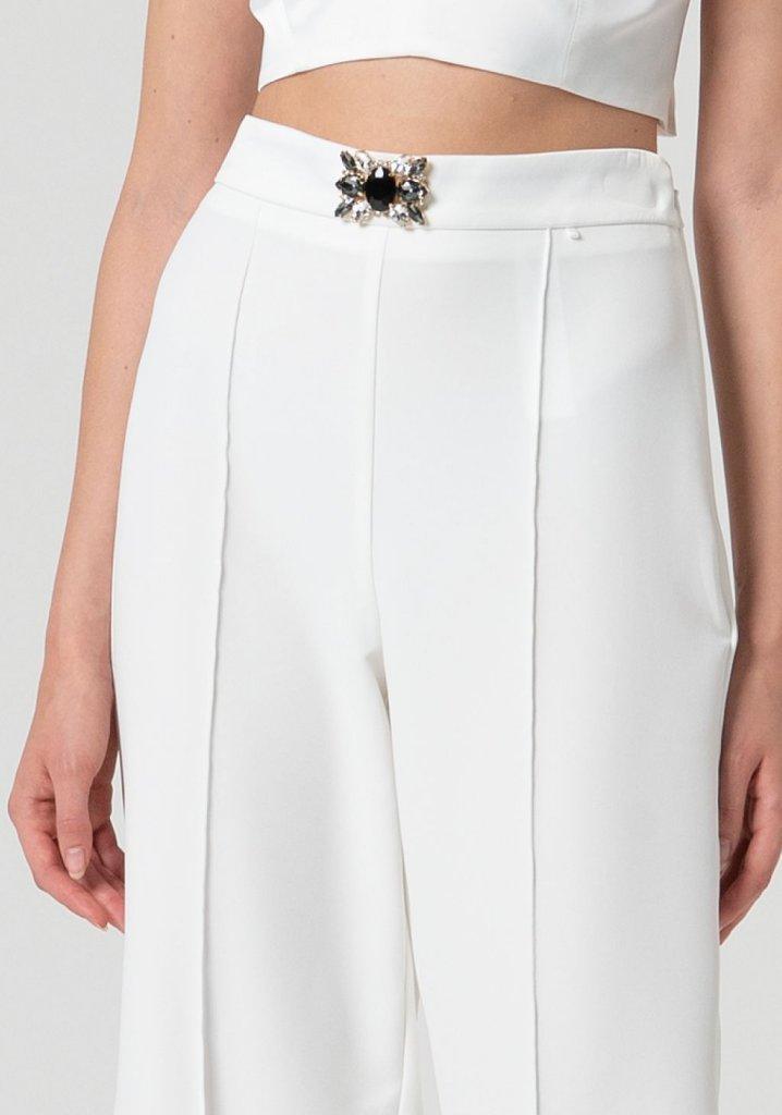 Fracomina Pantalone a palazzo spilla gioiello FQ25SV3001W75401 278 Fracomina Gold 
