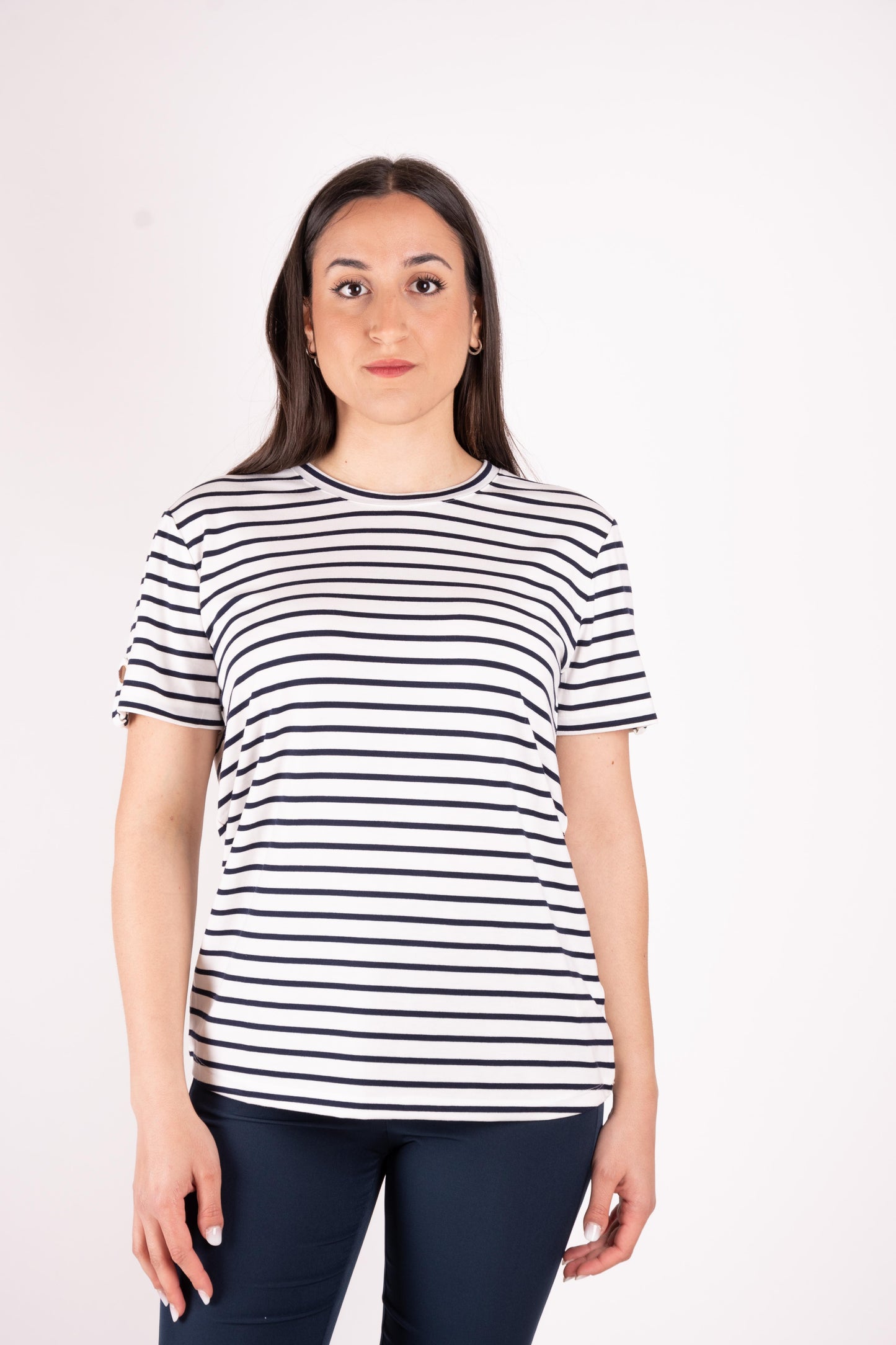Fracomina T-shirt rigata manica corta FR25ST3045J47901 A52 Fracomina Preview 