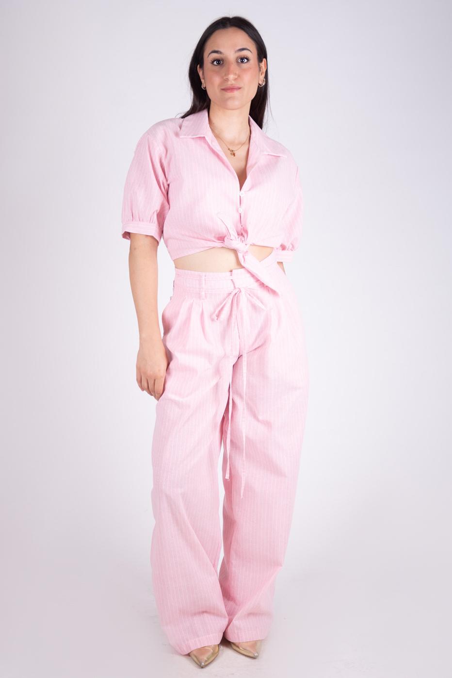 Lumina Pantalone laccetti gamba larga L8662 01 LUMINA 