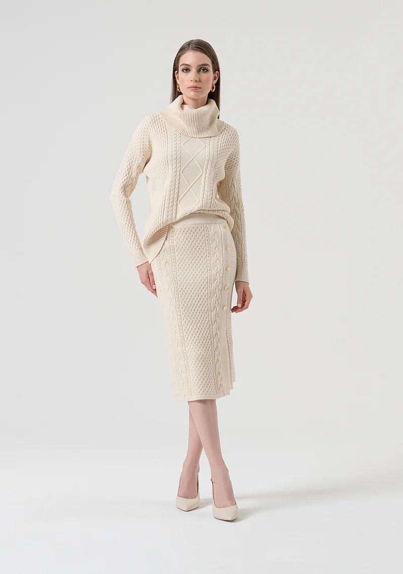 FRACOMINA GONNA IN MAGLIA MIDI PUNTO TRECCIA FR25WG4007K50201 508 Fracomina Preview 