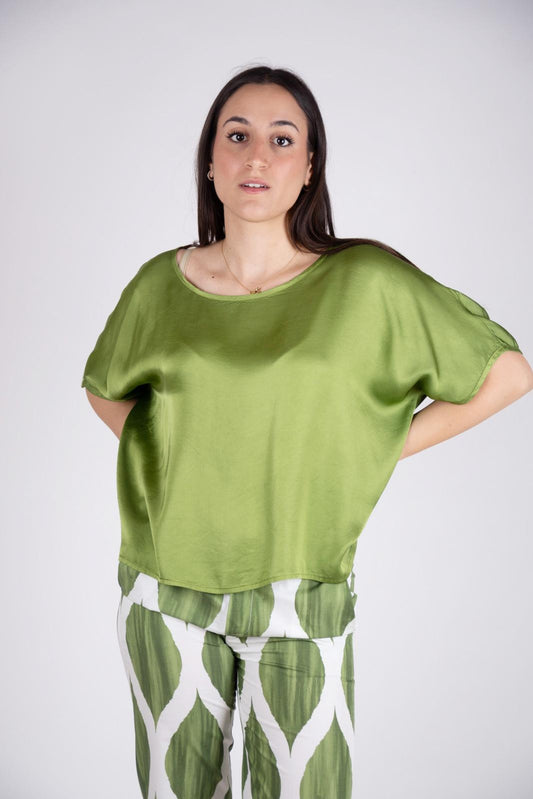 Le Streghe Blusa over in satin P24AN120N 03 Le streghe 