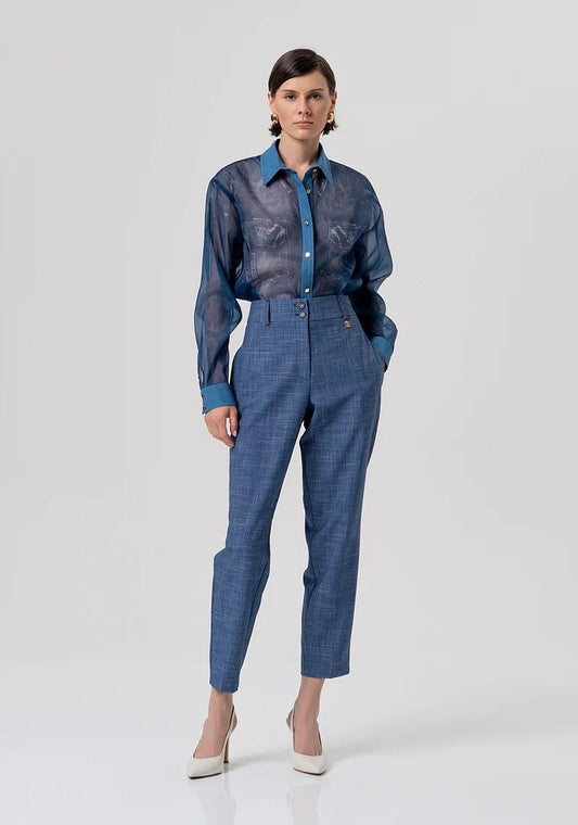 FRACOMINA PANTALONE CARROT IN  FANTASIA PRINCIPE DI GALLES FR26SV4008W645O2 166 Fracomina Preview 