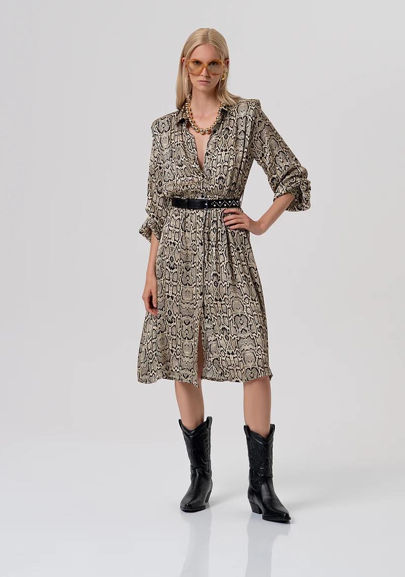 FRACOMINA CHEMISIRE RASO STAMPA ANIMALIER FR26SD2011W413L7 F64 Fracomina Preview 