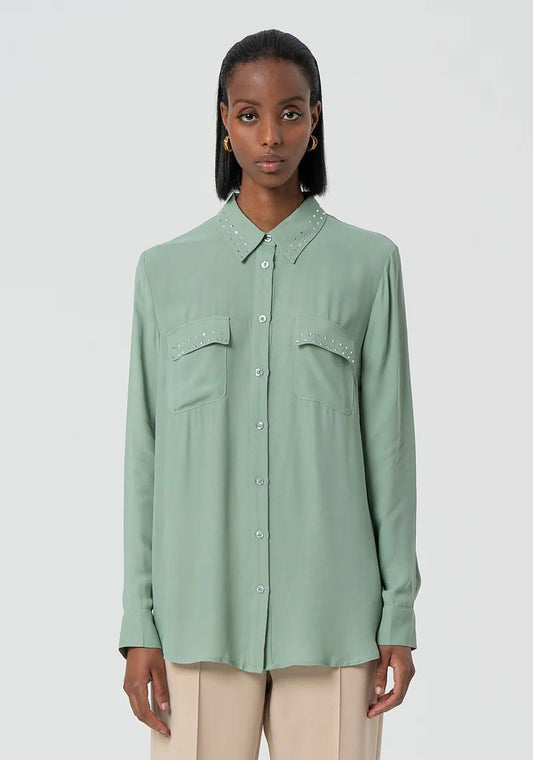 Fracomina Camicia Over cristalli FR25ST6014W42801 247 Fracomina Preview 