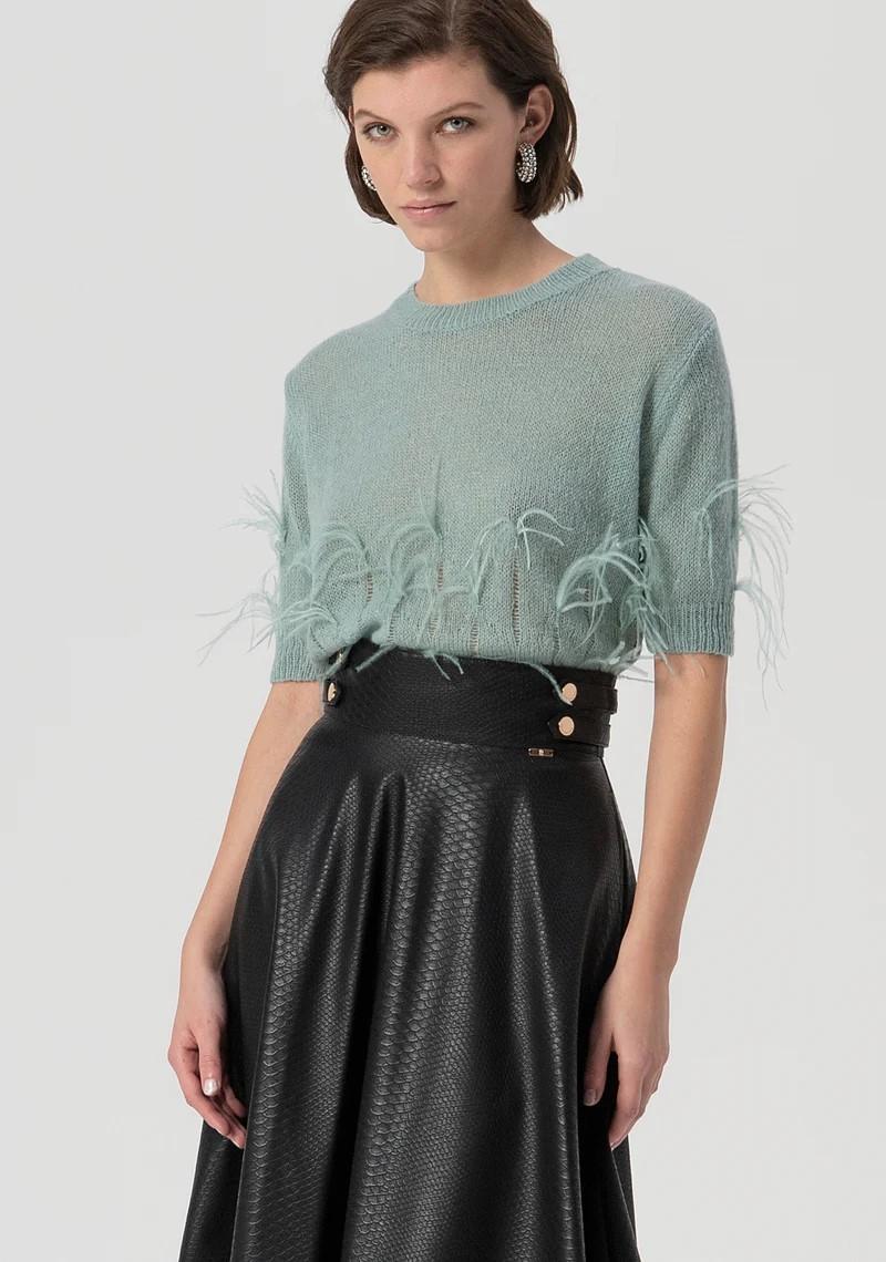 FRACOMINA GONNA AMPIA IN ECO PELLE STAMPA RETTILE FS25WG2001P41101 053 Fracomina Main 