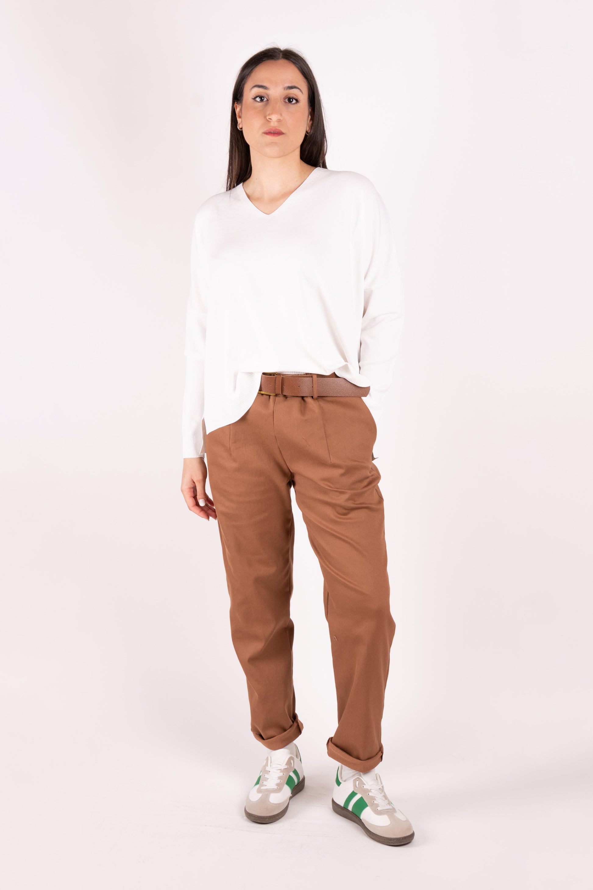 Susy Mix Maglia basic scollo a V oversize K270 1 Susy Mix 