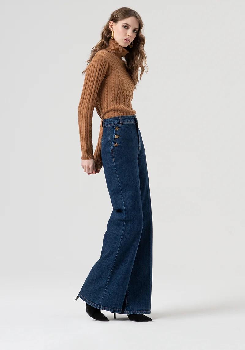 Fracomina Pantalone gamba larga tasche con bottoni FR25WV2025D45002 987 Fracomina Preview 