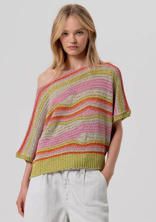 FRACOMINA MAGLIA OVER RIGATA MANICA KIMONO FR26ST7025K432Q7 210 Fracomina Preview 