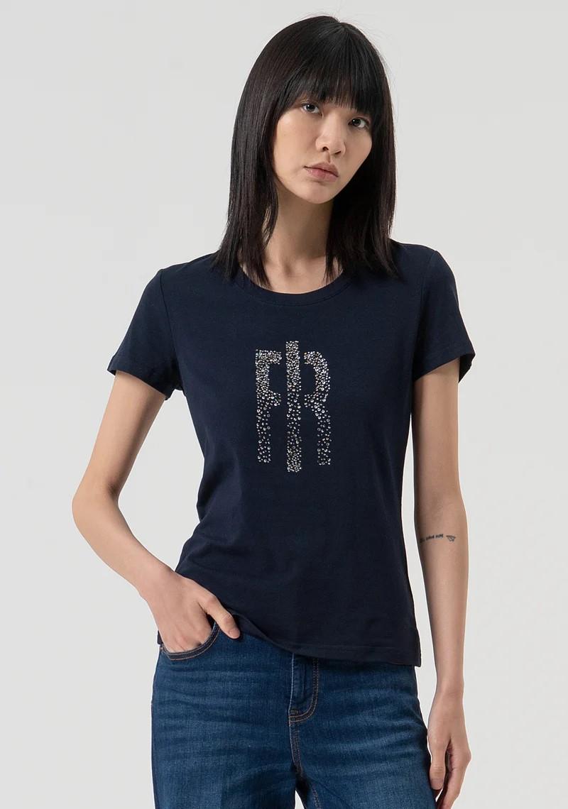 Fracomina T-Shirt logo strass FP25WT3002J401N5 053 Fracomina Jeans 