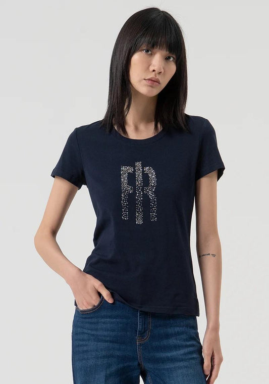 Fracomina T-Shirt logo strass FP25WT3002J401N5 053 Fracomina Jeans 