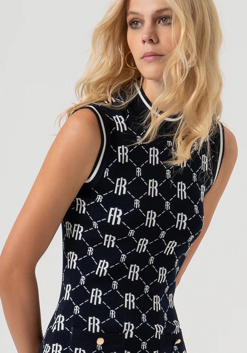 Fracomina Abito mini slim logo jacquard FR25WD5012K414F8 968 Fracomina Preview 