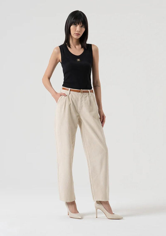 Fracomina Pantalone carrot in velluto a coste FP25WVD014W56701 508 Fracomina Jeans 
