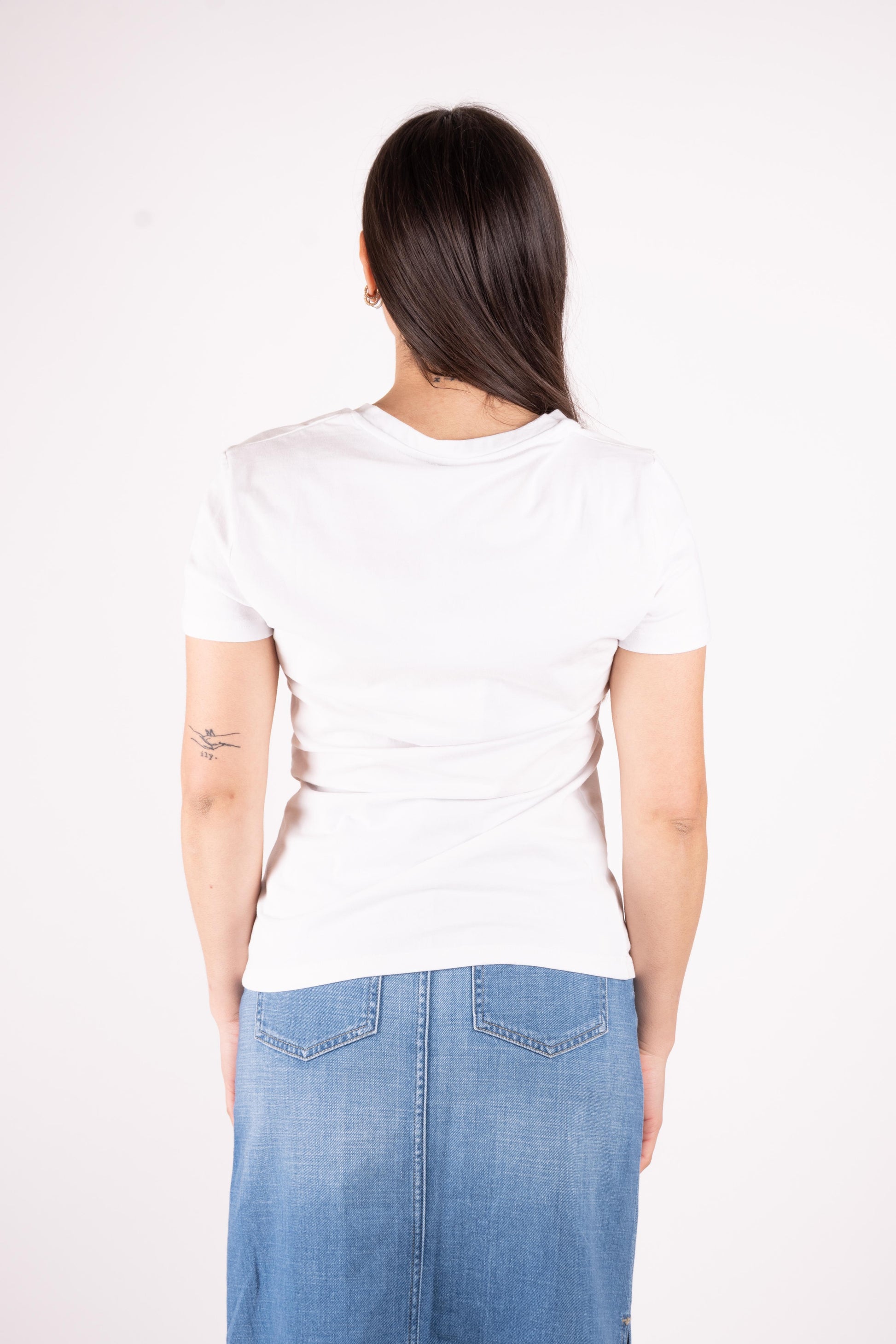 Fracomina T-Shirt scollo a V Strass FP25ST3007J401N5 278 Fracomina Jeans 