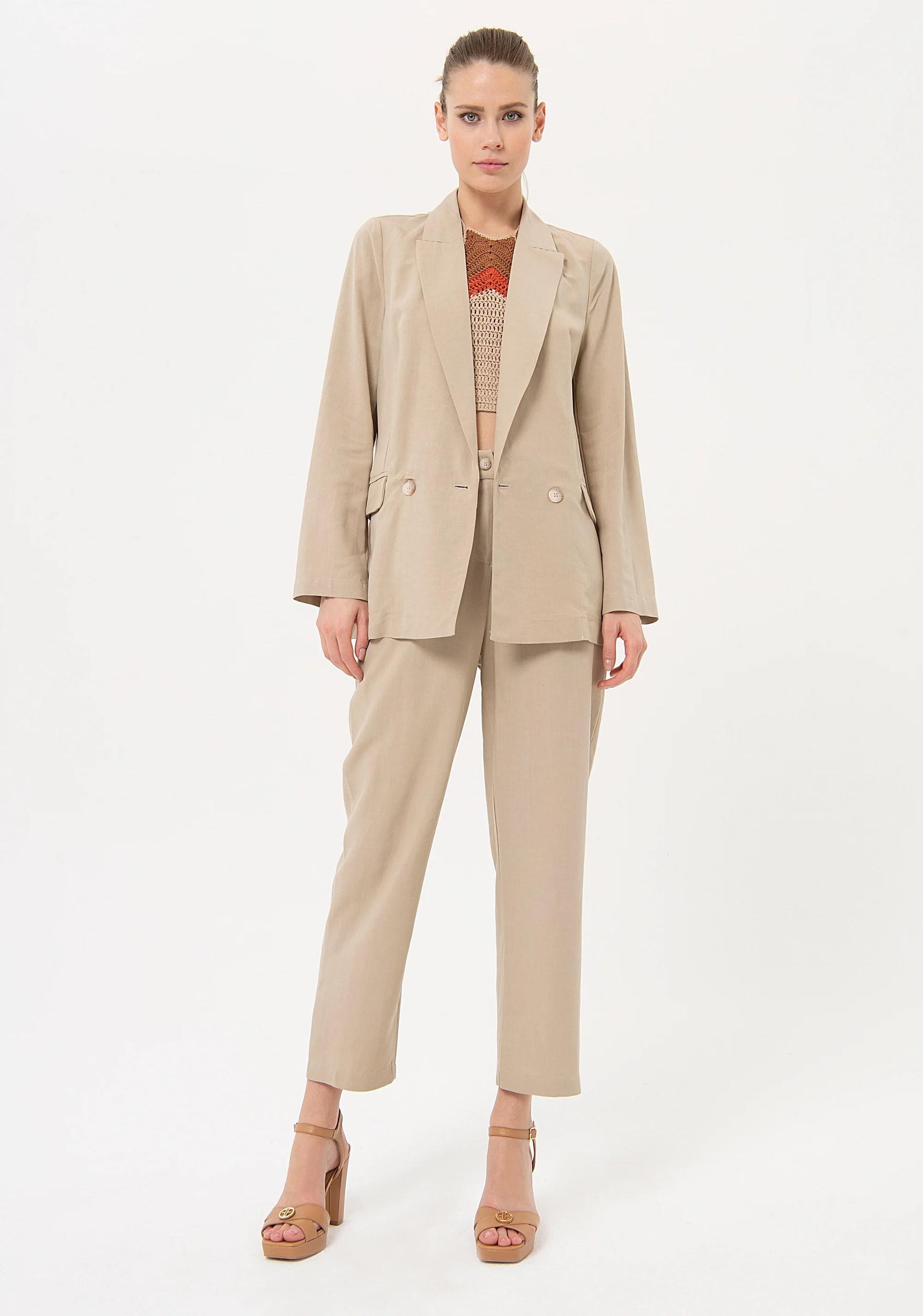 Fracomina Pantalone vita alta FJ24SV4001W62201 251 Fracomina Easy chic 
