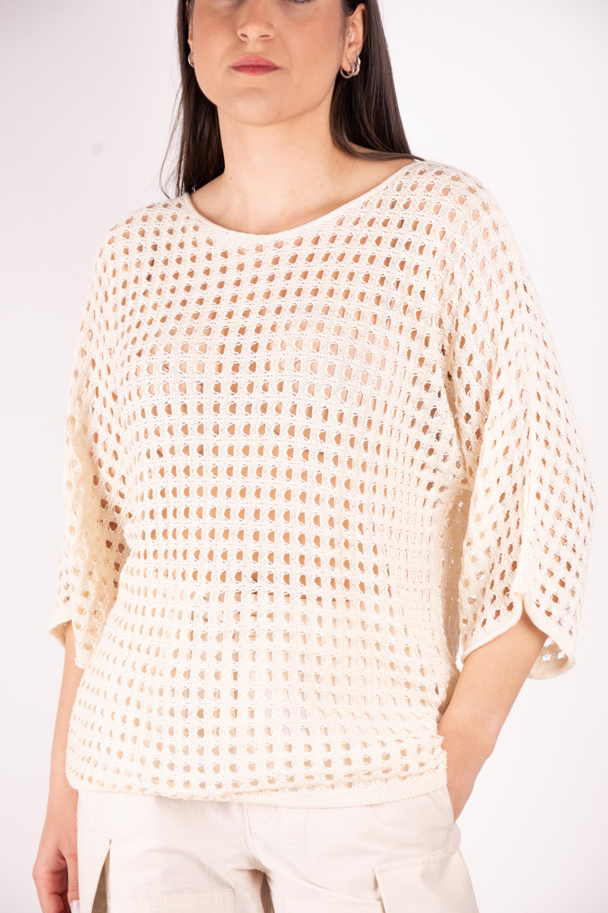 Fracomina Maglia in misto viscosa traforata FJ25ST7011K410O7 B59 Fracomina Easy chic 