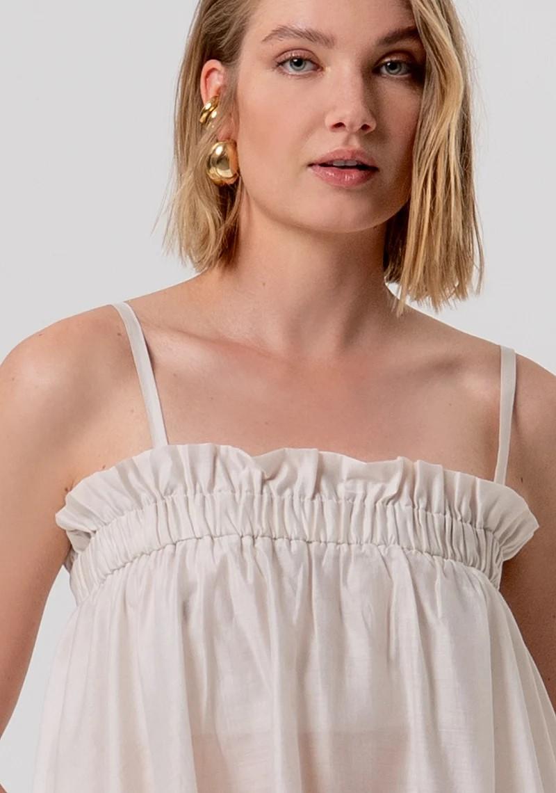 FRACOMINA TOP BRETELLINE CON ROUCHES E APPLICAZIONI STRASS FR26ST2007W83401 251 Fracomina Preview 