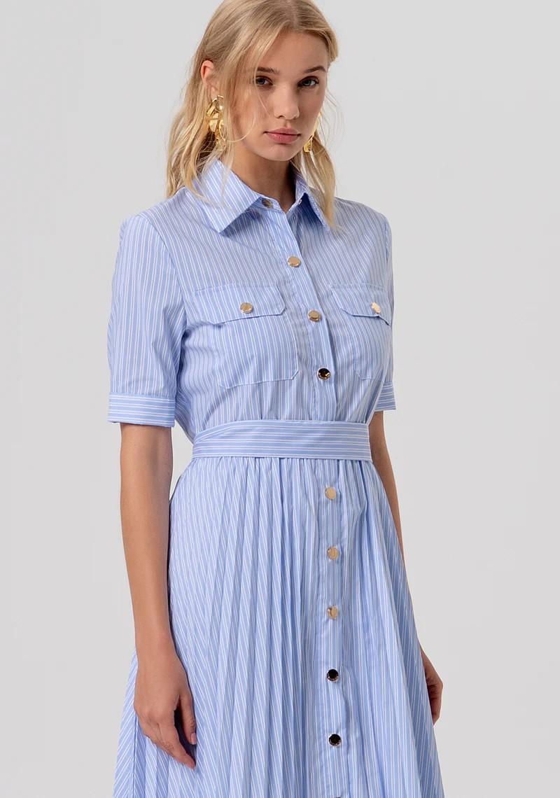 FRACOMINA ABITO CHEMISIER RIGATO FR26SD4003W697N8 I24 Fracomina Preview 