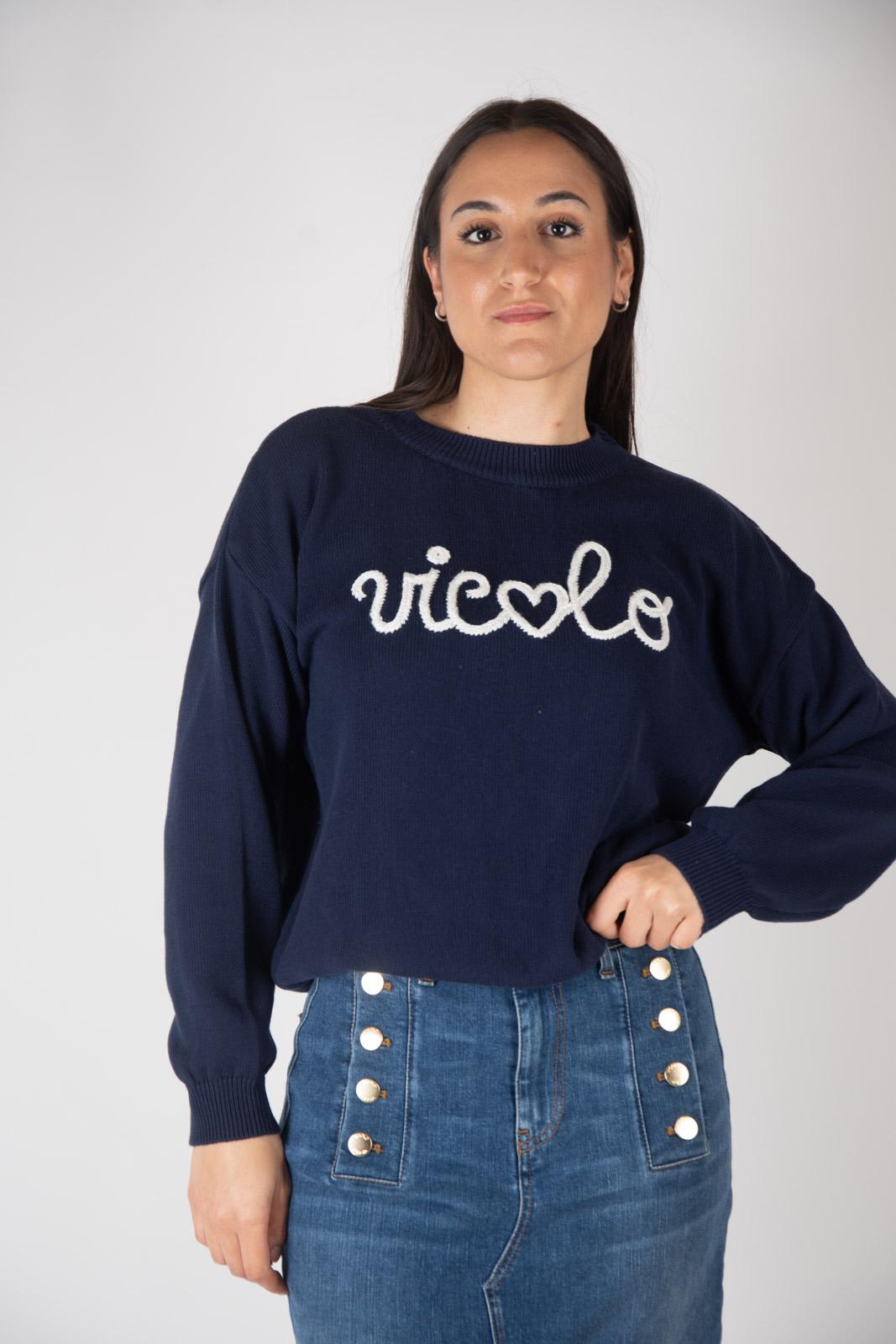 Vicolo maglia filo logo ricamato 77064B 02 Vicolo 