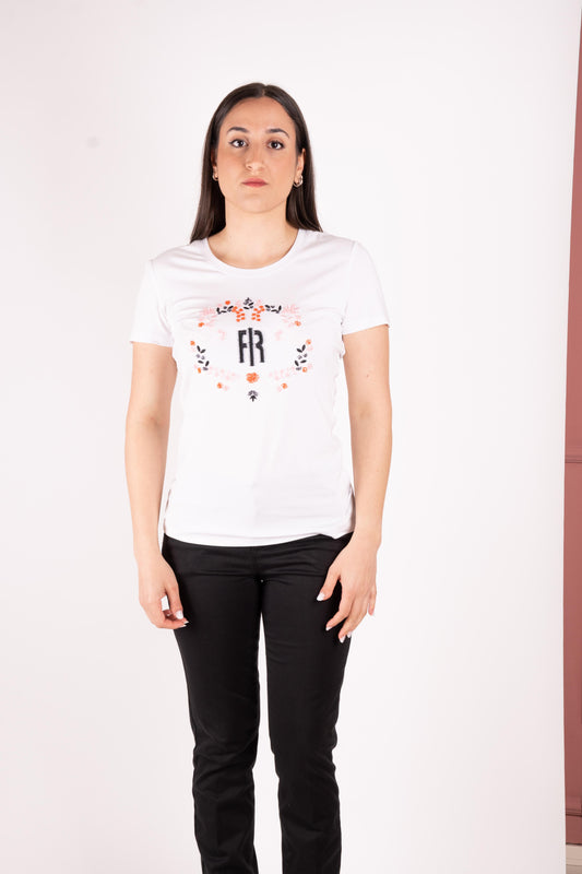 Fracomina T-shirt ricami e perline FR25ST3002J44909 278 Fracomina Preview 