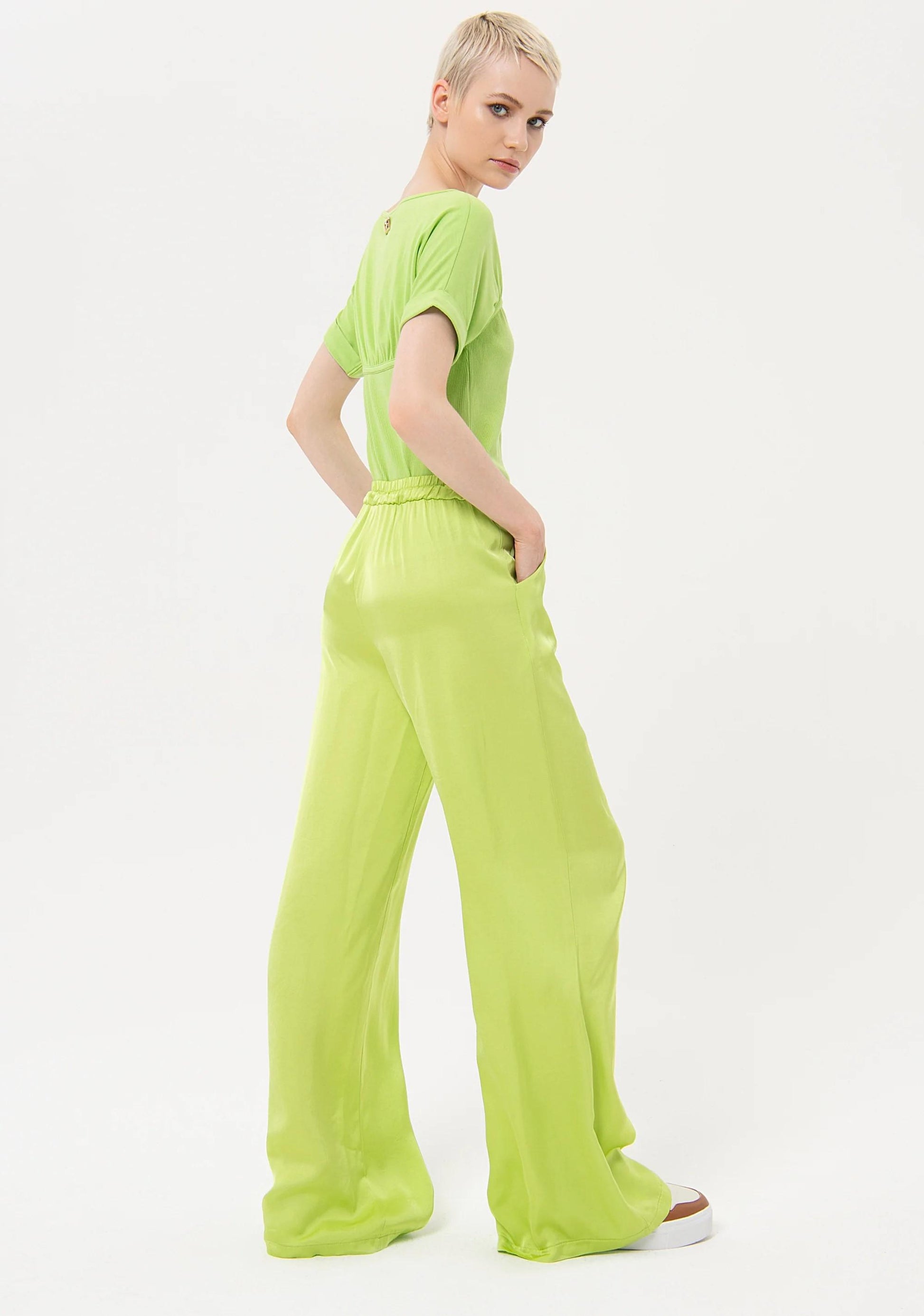 Fracomina Pantalone palazzo in raso FJ24SV3004W64101 G48 Fracomina Easy chic 