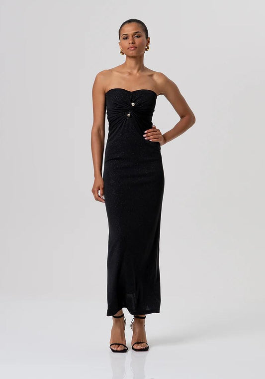 FRACOMINA ABITO LUNGO SLIM SPALLE NUDE IN JERSEY GLITTER FQ26SD3004W79801 053 Fracomina Gold 