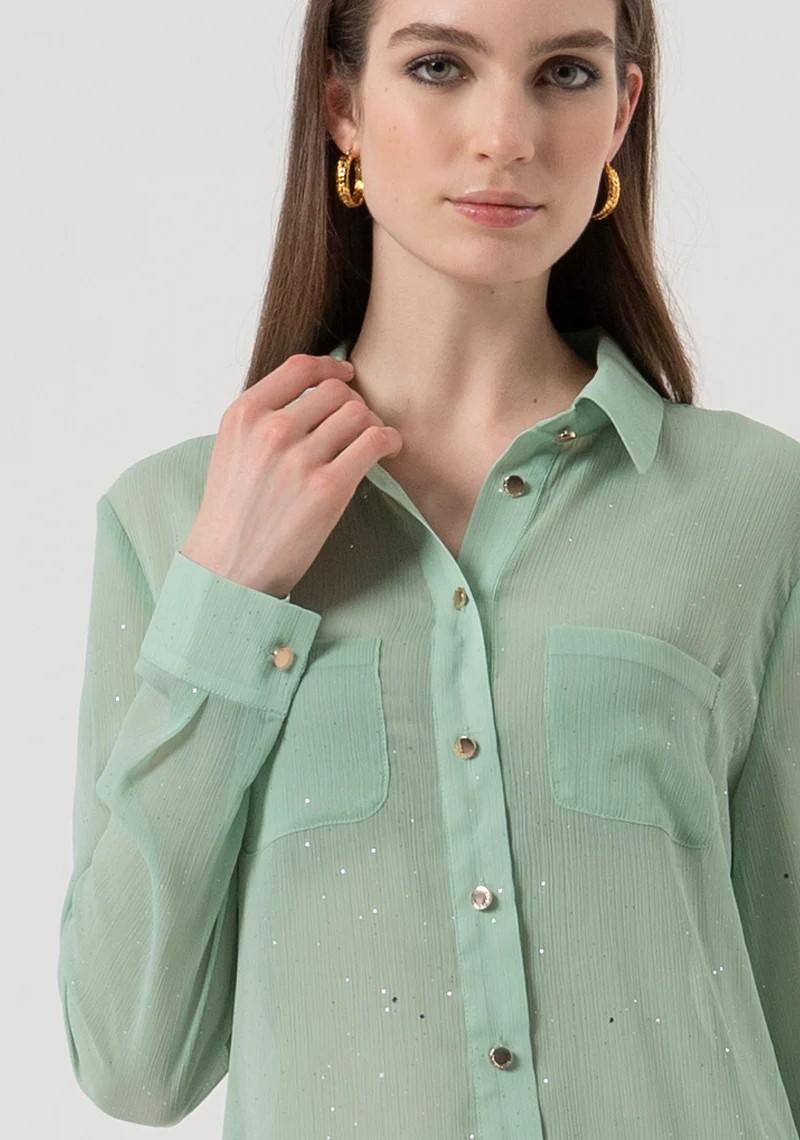 Fracomina Camicia georgette con strass FR25WT6033W412M8 B08 Fracomina Preview 