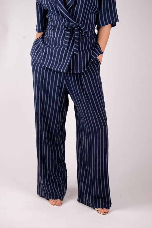 Lumina pantalone palazzo gessato L9179 01 LUMINA 