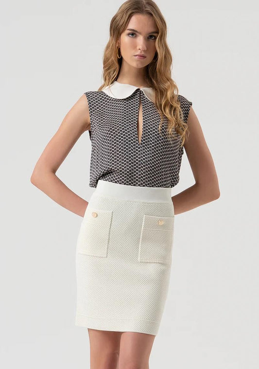 Fracomina Gonna mini in maglia con tasche FR25WG4006K55301 108 Fracomina Preview 