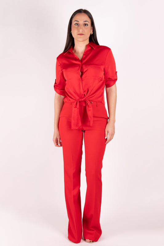 Fracomina Camicia cropped in raso FR25ST6017W73301 234 Fracomina Preview 