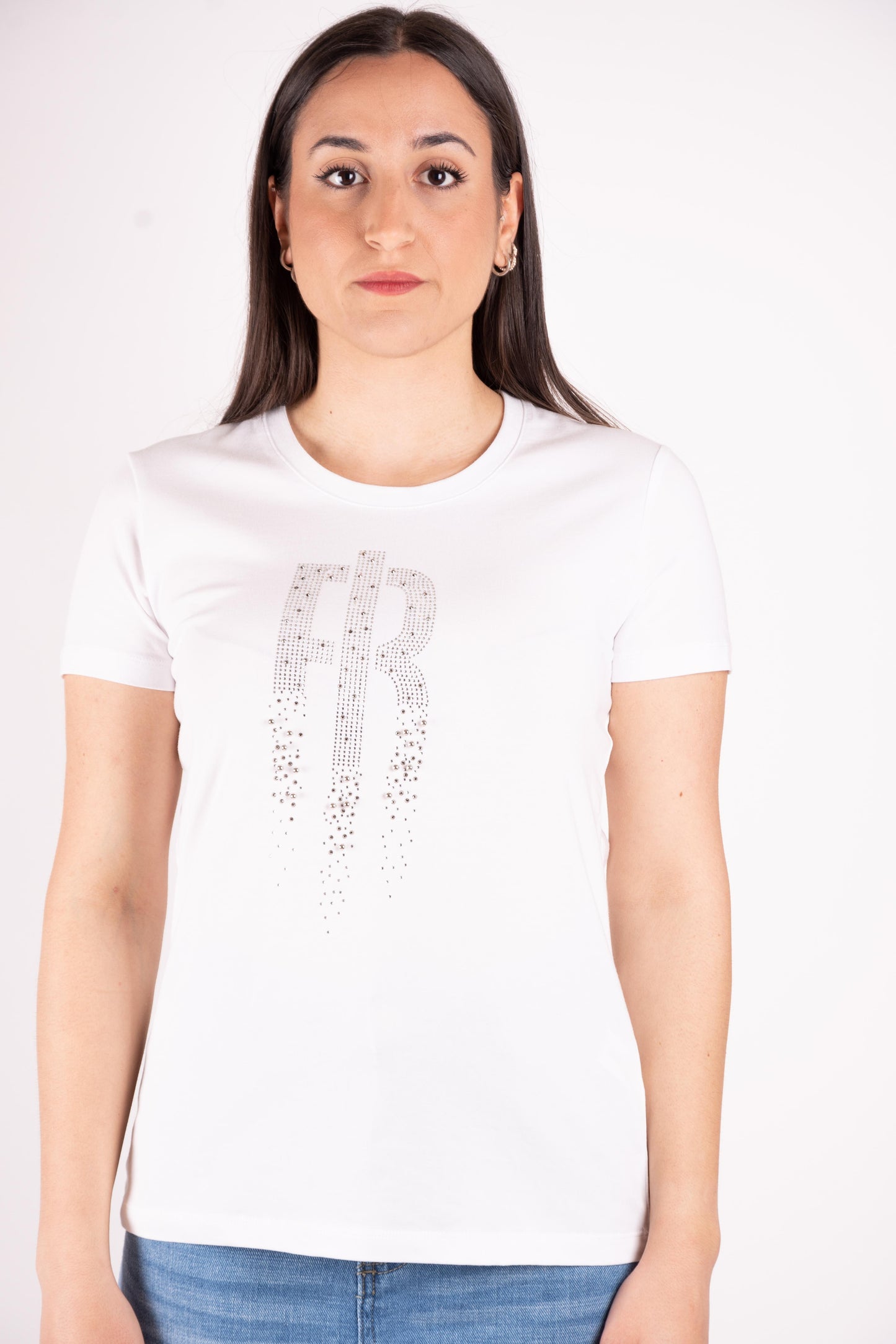 Fracomina T-Shirt basic logo un strass FP25ST3004J401N5 278 Fracomina Jeans 