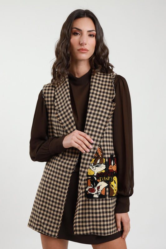 SUSYMIX GILET LUNGO FANTASIA CON PATCHES I251185 01 Susy Mix 