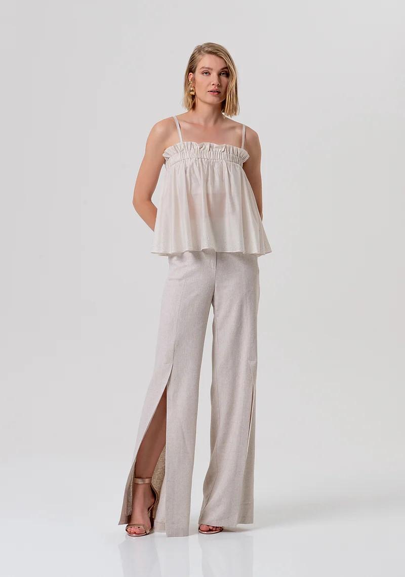 FRACOMINA TOP BRETELLINE CON ROUCHES E APPLICAZIONI STRASS FR26ST2007W83401 251 Fracomina Preview 