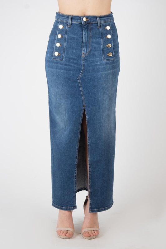 Vicolo Gonna lunga in denim bottoni DB5056 01 Vicolo 