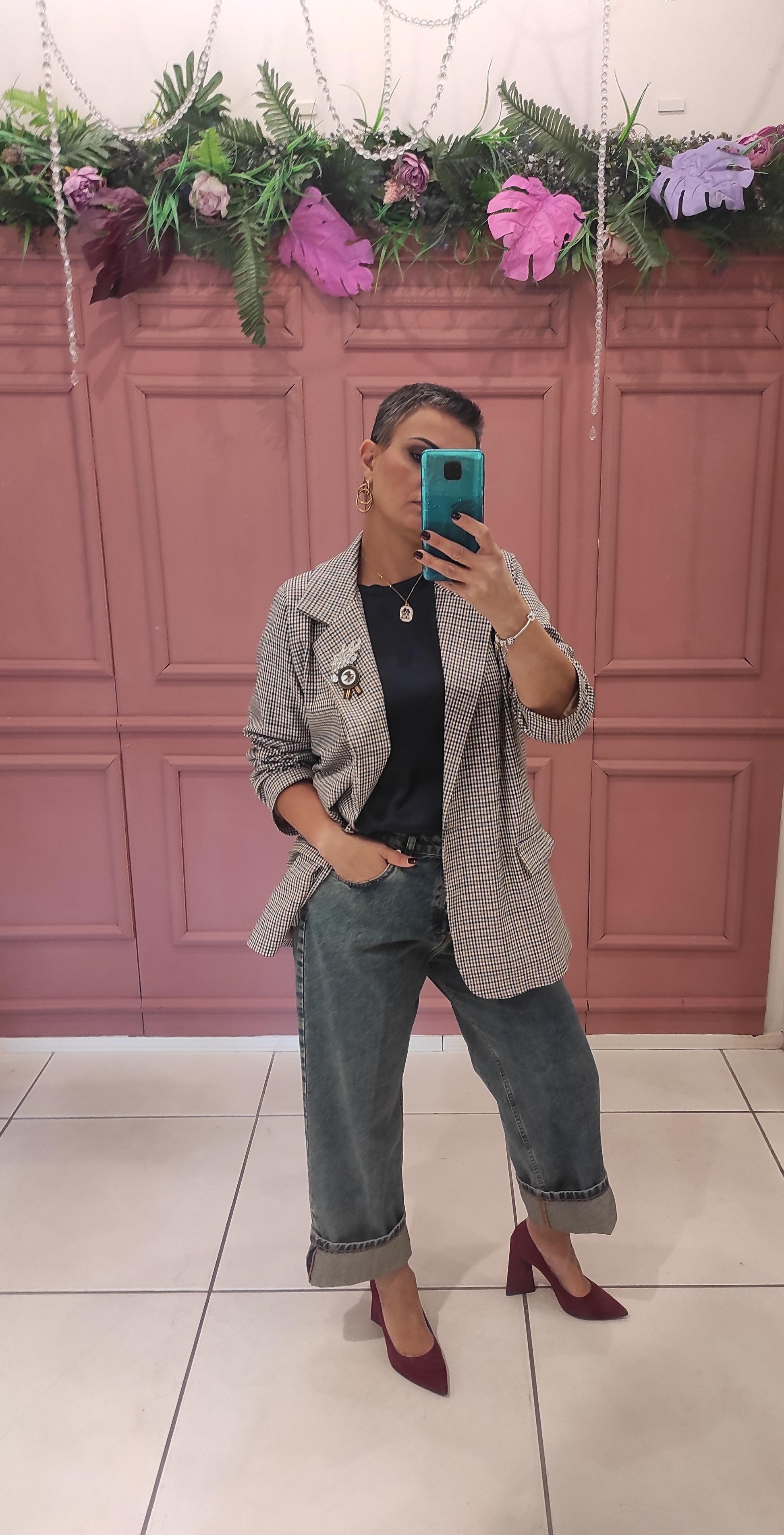 Chili Blazer oversize con spilli fantasia A7006-C17 01 Chili 
