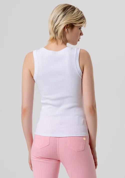 FRACOMINA CANOTTA SLIM A COSTINE CON PATCH FP26ST2001J40101 278 Fracomina Jeans 