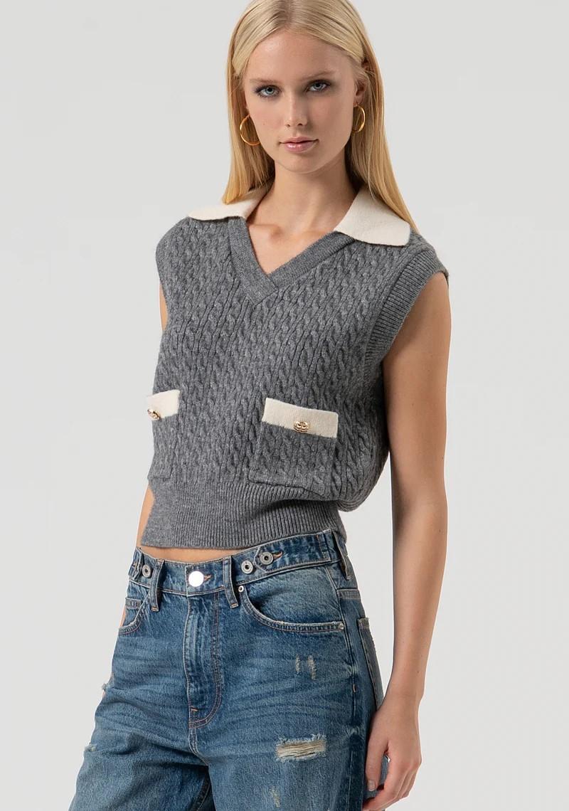 Fracomina gilet con colletto punto treccia FR25WJ5011K55401 T55 Fracomina Preview 