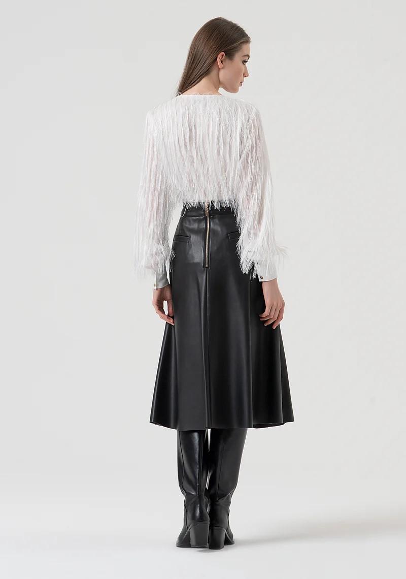 FRACOMINA GONNA A RUOTA VITA ALTA IN ECOPELLE FR25WG3002P41101 053 Fracomina Preview 