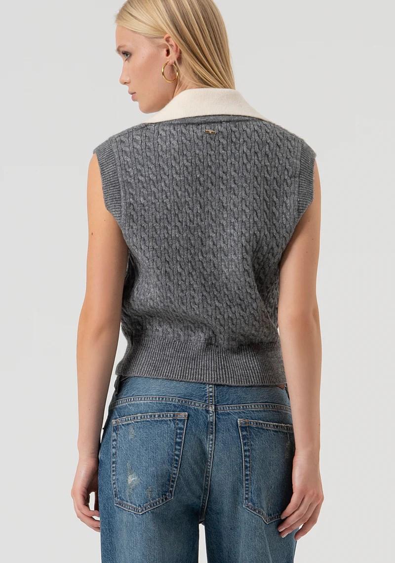 Fracomina gilet con colletto punto treccia FR25WJ5011K55401 T55 Fracomina Preview 