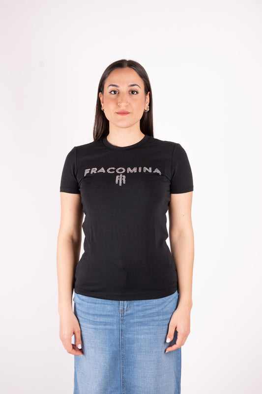 Fracomina T-shirt logo pailletes FP25ST3011J449N5 053 Fracomina Jeans 