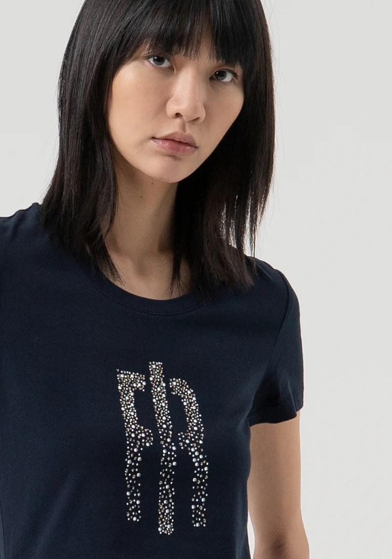 Fracomina T-Shirt logo strass FP25WT3002J401N5 053 Fracomina Jeans 