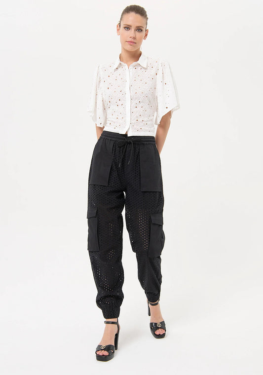 Fracomina pantalone cargo in pizzo San Gallo FJ24SVC001W40401 053 Fracomina Easy chic 