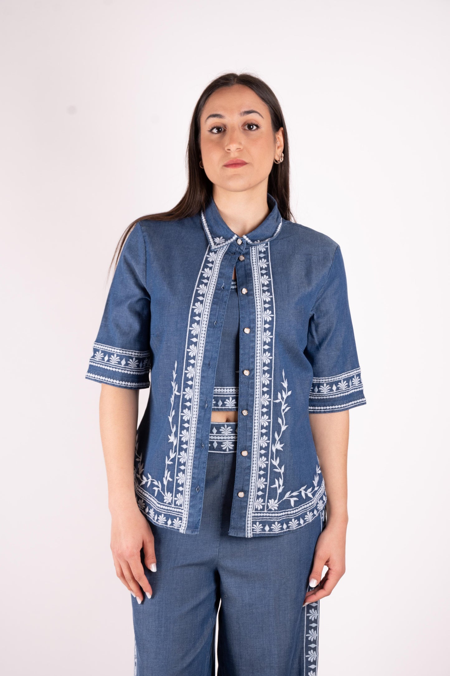 Fracomina camicia con ricamimi FS25ST6019W792E5 175 Fracomina Main 