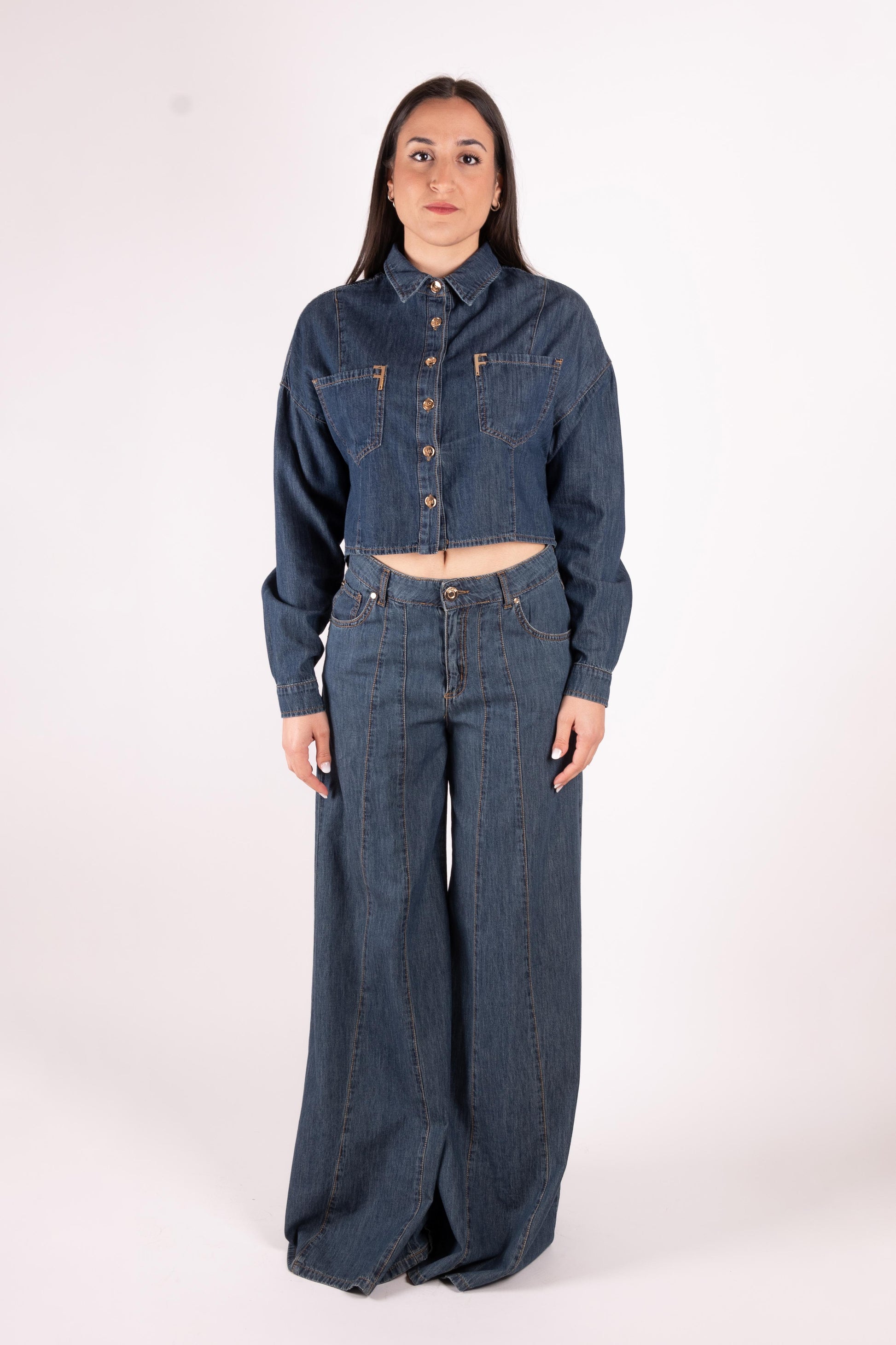 Fracomina Camicia in denim leggero FS25ST6021D40093 379 Fracomina Main 