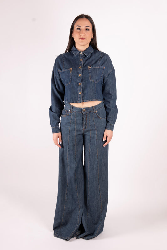 Fracomina Camicia in denim leggero FS25ST6021D40093 379 Fracomina Main 