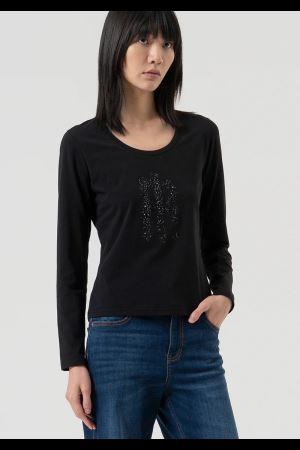 Fracomina T-Shirt logo strass manica lunga FP25WT3020J401N5 053 Fracomina Jeans 