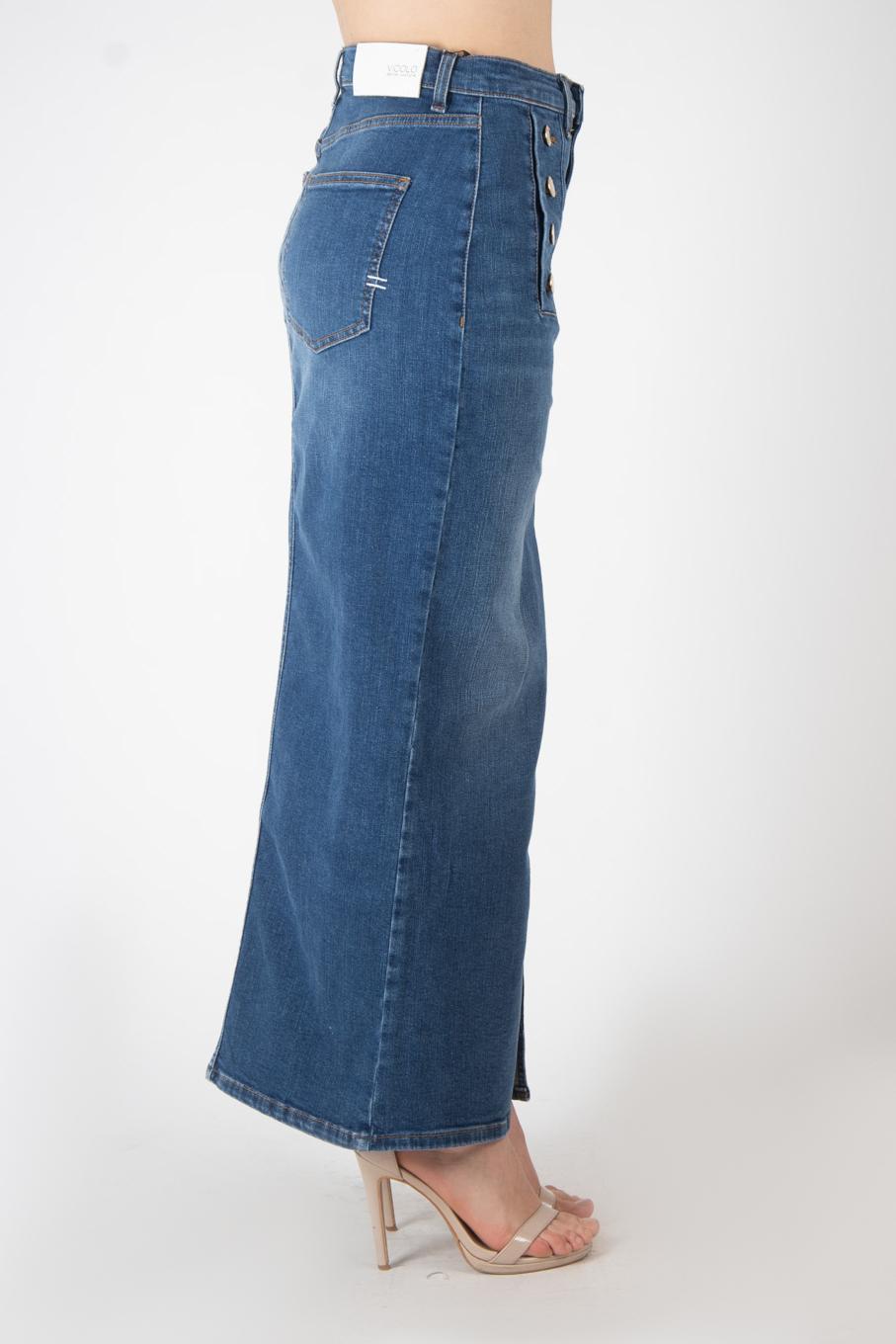 Vicolo Gonna lunga in denim bottoni DB5056 01 Vicolo 