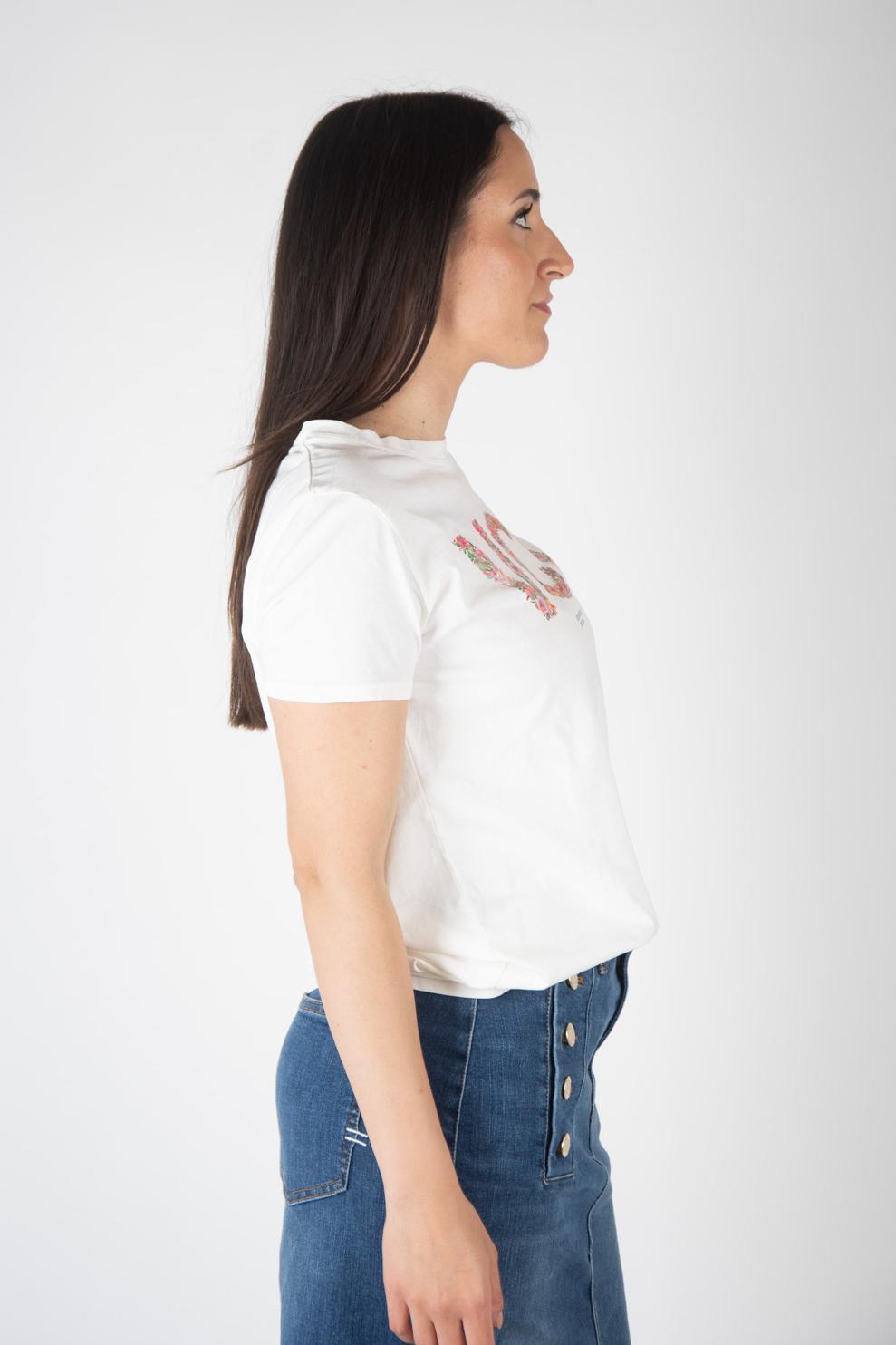 Vicolo T- Shirt logo sigla floreale RB0460 01 Vicolo 