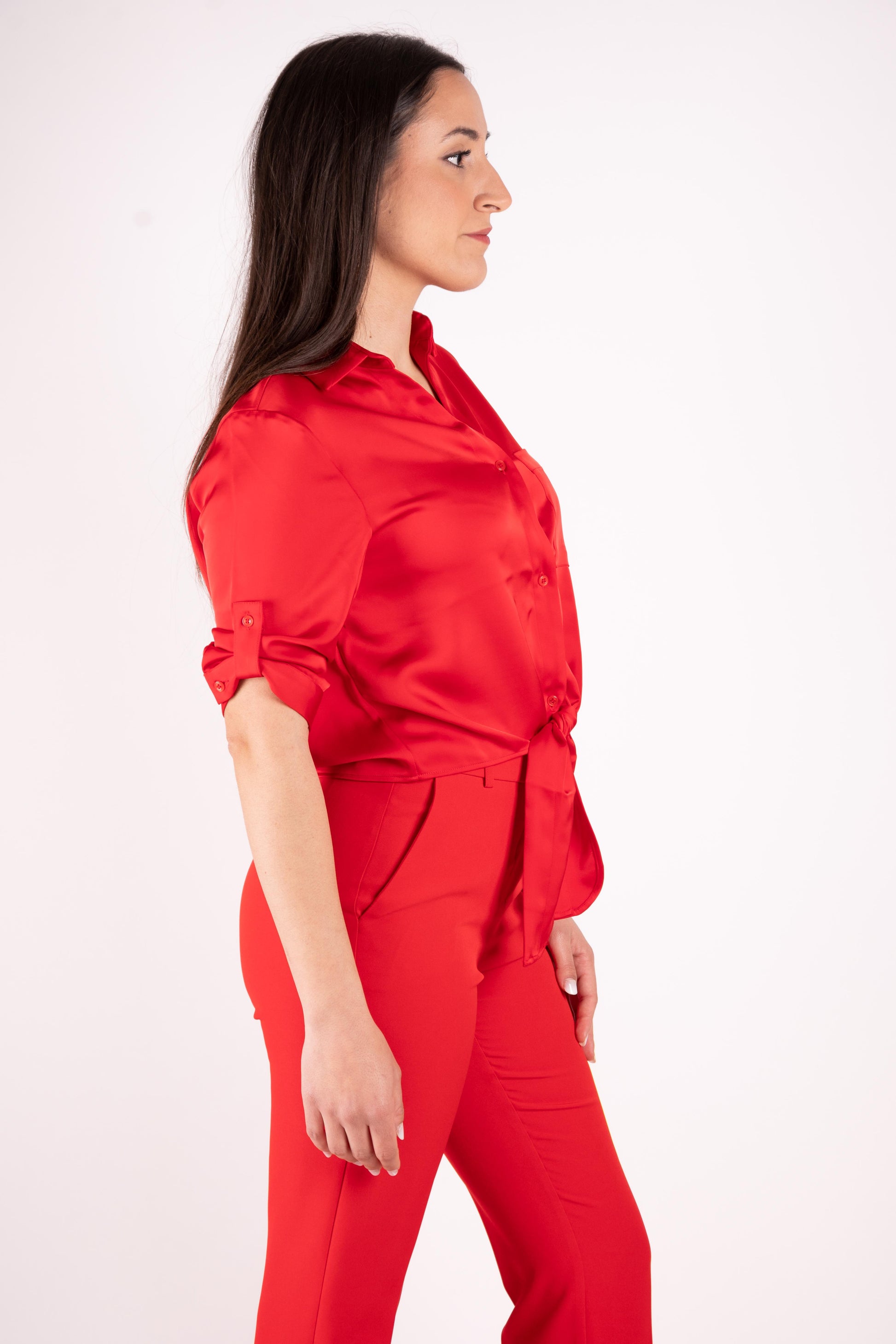Fracomina Camicia cropped in raso FR25ST6017W73301 234 Fracomina Preview 